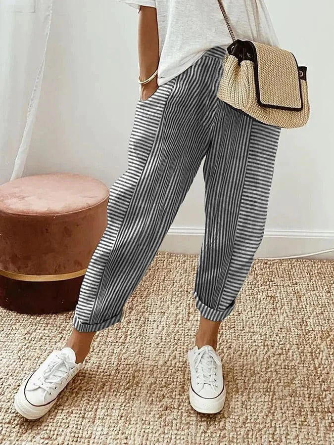 SILVIA™ Loose-Fit Striped Trousers