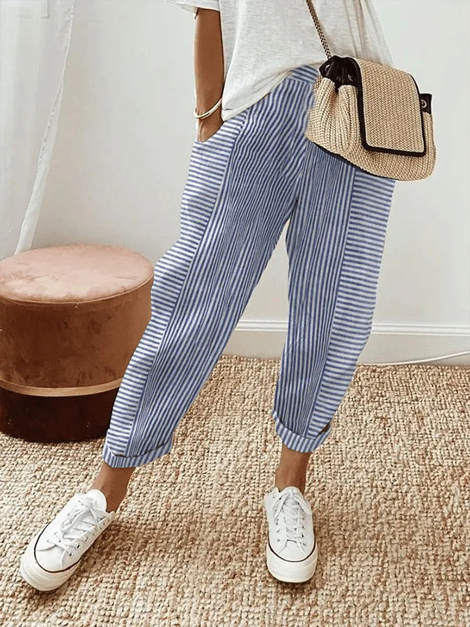 SILVIA™ Loose-Fit Striped Trousers