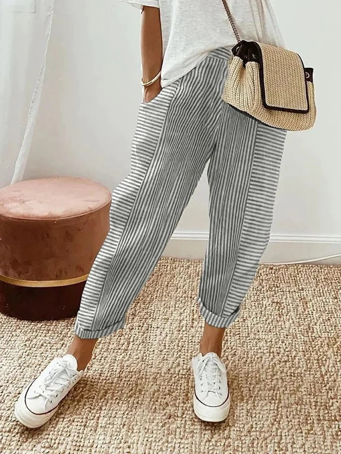 SILVIA™ Loose-Fit Striped Trousers