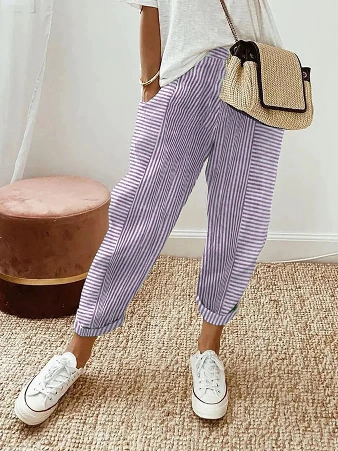 SILVIA™ Loose-Fit Striped Trousers